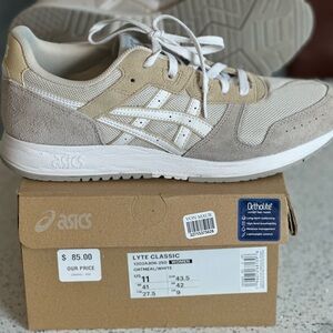 Asics Tan and White Athletic Shoes with Retro Design